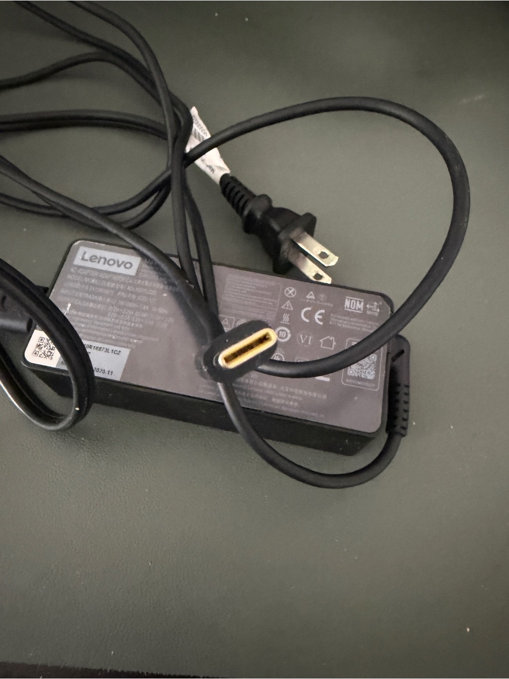 Lenovo Black Laptop USB-C Wall Charger
